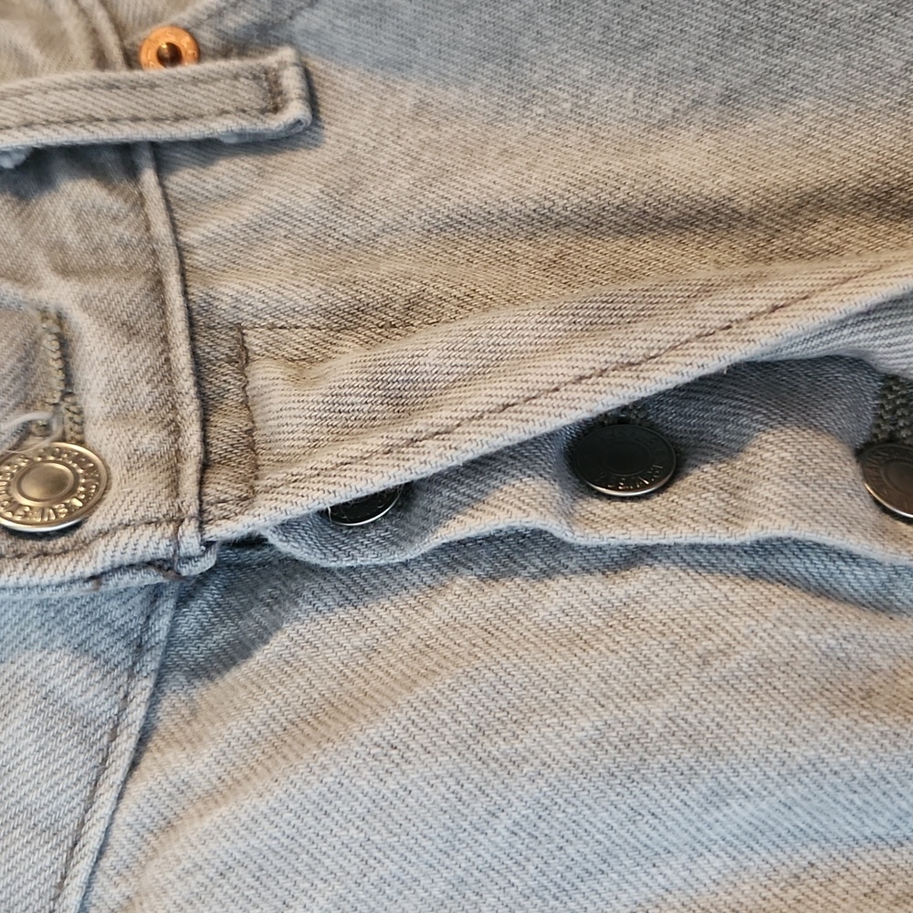 Levi's 501 Button Fly Light Grey Classic Denim Cotton - Picture 4 of 13
